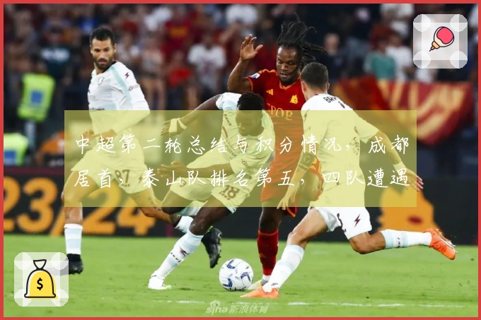 中超第二轮总结与积分情况，成都居首，泰山队排名第五，四队遭遇两连败